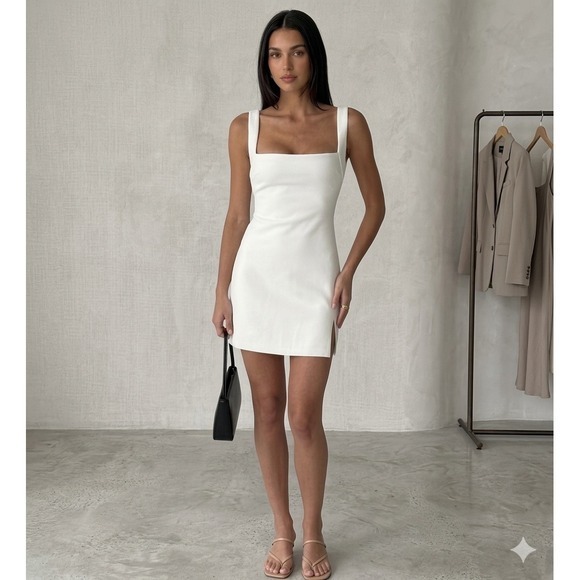 Princess Polly Dresses & Skirts - SOLD Princess Polly White Bombshell  Dress Side Slit US 10